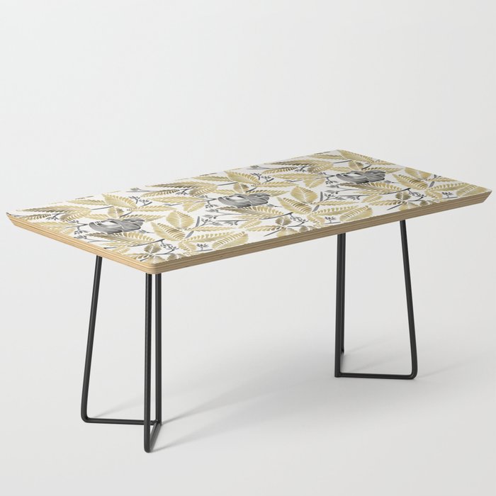 Happy Sloth - Tropical Gold Leaves Coffee Table Gallery Image 1