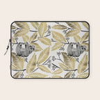 Happy Sloth - Tropical Gold Leaves Laptop Sleeve Gallery Image 1