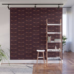 Dragonfly Pattern III Dark Red Wall Mural Gallery Image 1