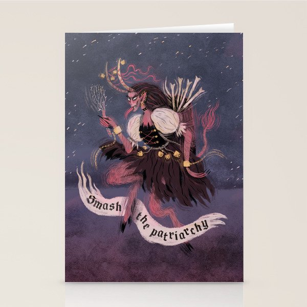 Krampus â Smash the Patriarchy Stationery Card