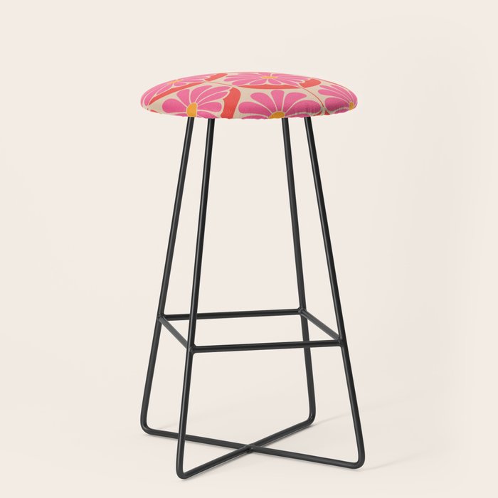Flower Power - Pink and Red  Stool Gallery Image 1