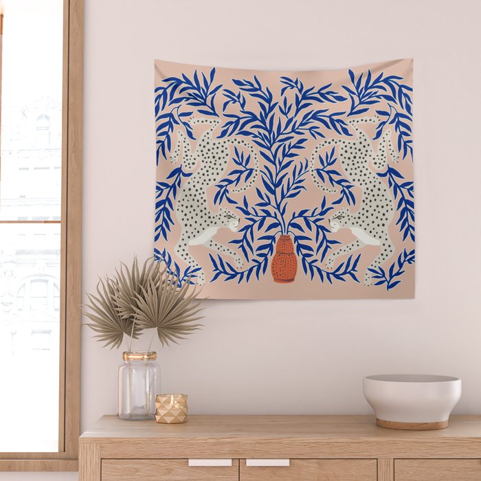 Leopard Vase Wall Tapestry Gallery Image 2