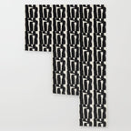 Mid Century Modern Minimalist Abstract Art Brush Strokes Black & White Ink Art Ancient Stripes Wallpaper Gallery Image 3