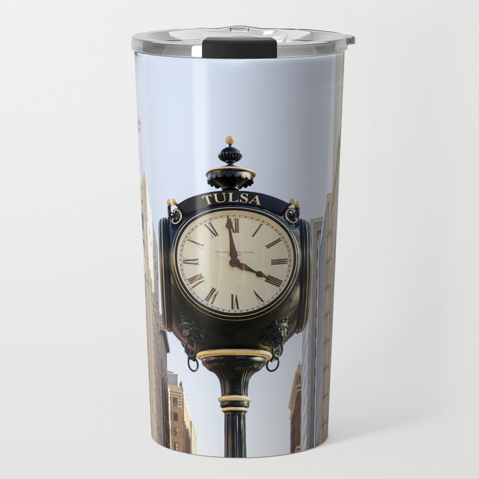 Downtown Tulsa Oklahoma Photography x Tulsa Centennial Clock  Travel Mug Gallery Image 1