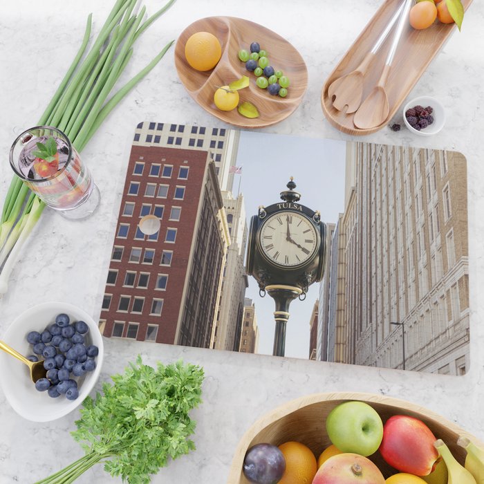 Downtown Tulsa Oklahoma Photography x Tulsa Centennial Clock  Cutting Board Gallery Image 2