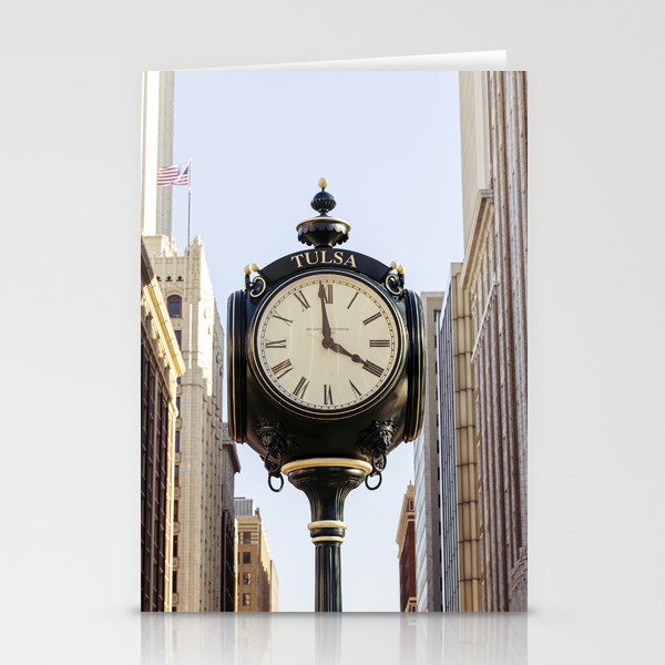 Downtown Tulsa Oklahoma Photography x Tulsa Centennial Clock  Stationery Card Gallery Image 2