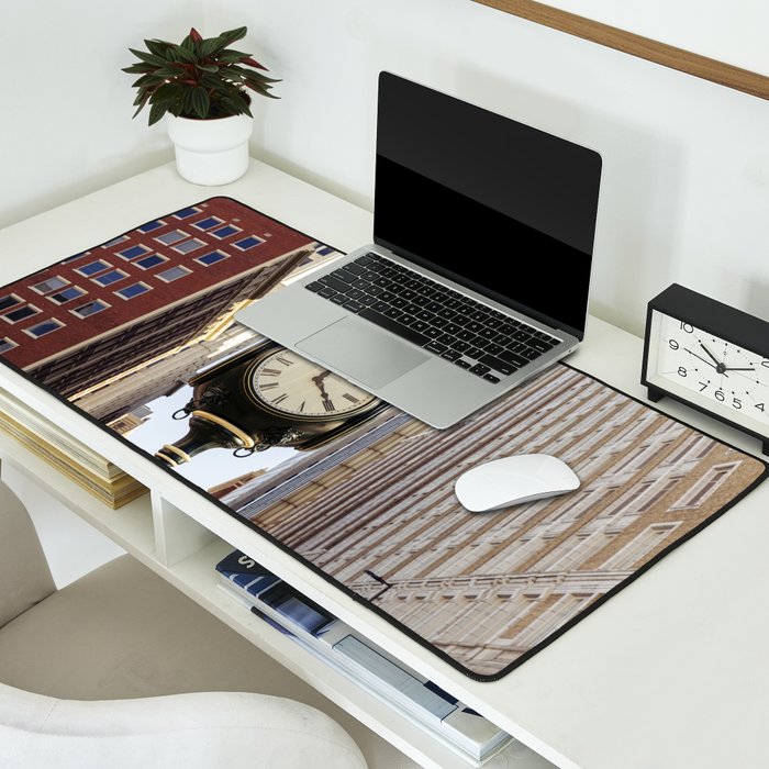 Downtown Tulsa Oklahoma Photography x Tulsa Centennial Clock  Desk Mat Gallery Image 2