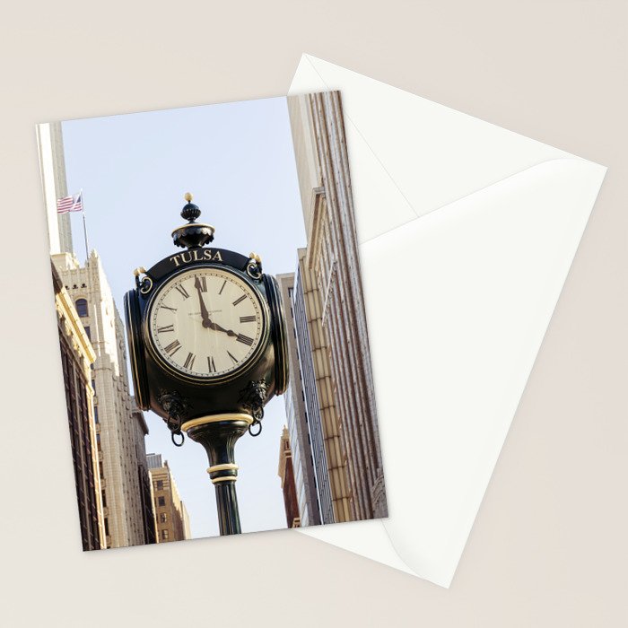Downtown Tulsa Oklahoma Photography x Tulsa Centennial Clock  Stationery Card Gallery Image 2