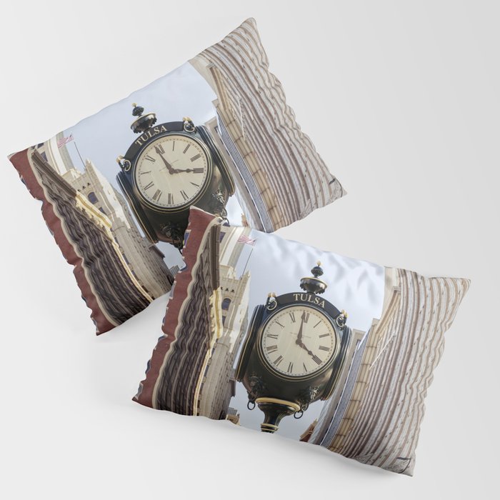 Downtown Tulsa Oklahoma Photography x Tulsa Centennial Clock  Pillow Sham Gallery Image 3