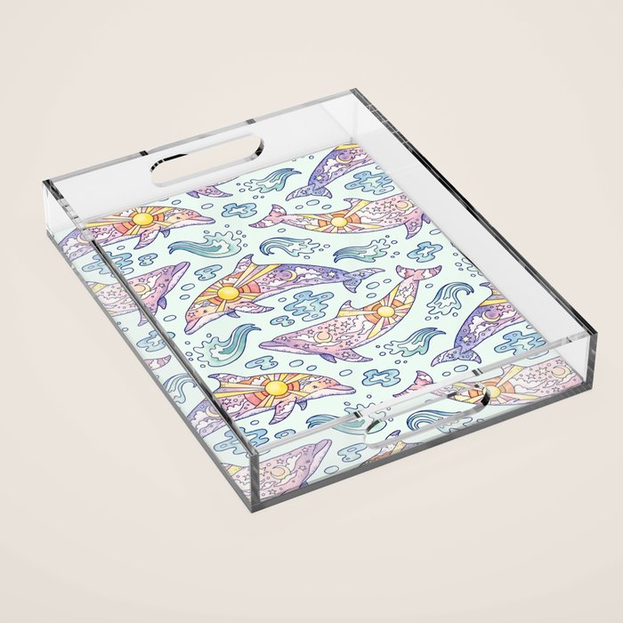 Daybreak Dolphins Acrylic Tray Gallery Image 1