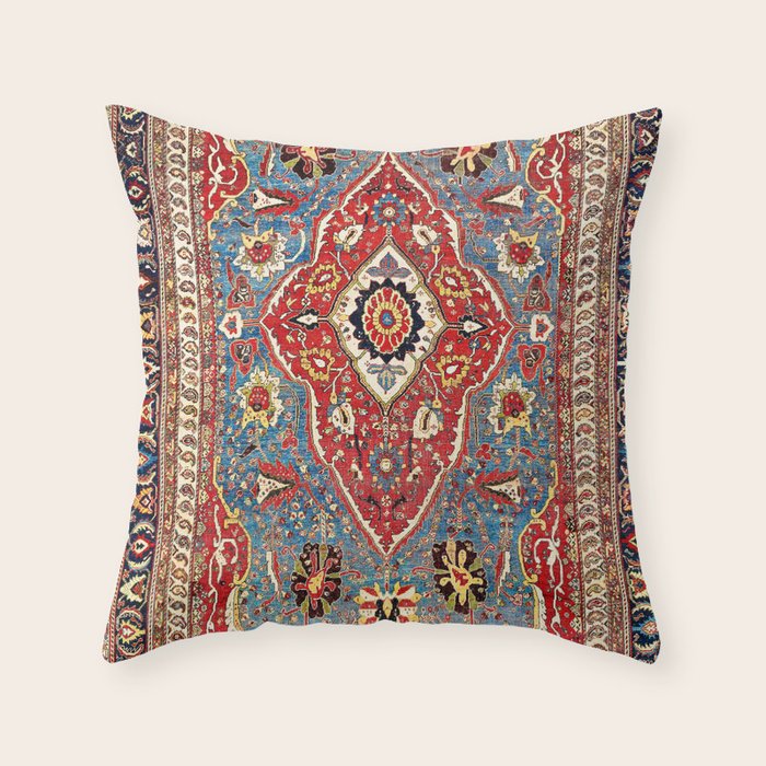 Qashqaâi Kashkuli Fars Southwest Persian Rug Print Throw Pillow Gallery Image 6