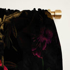 Midnight Hours Dark Vintage Flowers Garden Window Curtain Gallery Image 2