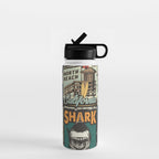 Vintage Surfing Poster Water Bottle Gallery Image 1