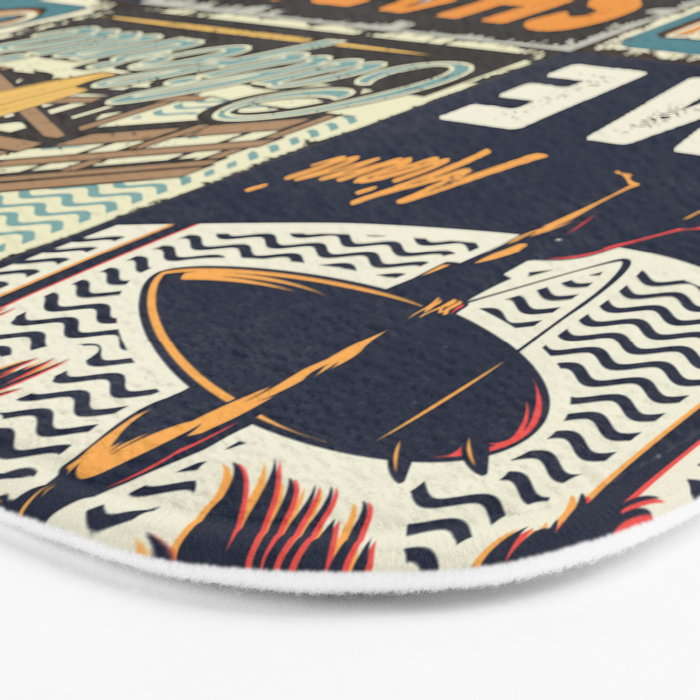 Vintage Surfing Poster Bath Mat Gallery Image 3