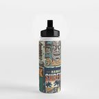 Vintage Surfing Poster Water Bottle Gallery Image 2