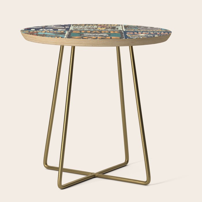 Vintage Surfing Poster Side Table Gallery Image 1