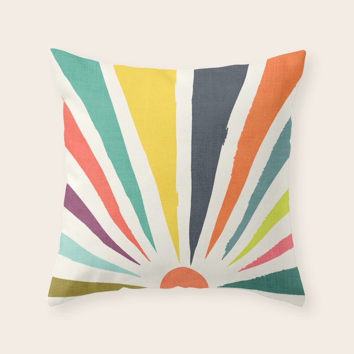 Rainbow ray Throw Pillow Gallery Image 6