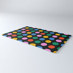 Colorful diverse people face cartoon pattern Rug Gallery Image 3