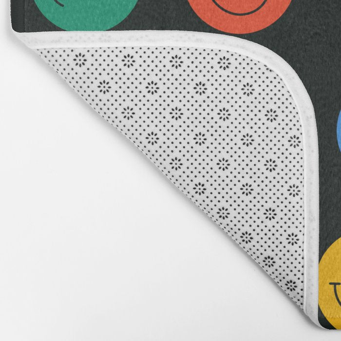 Colorful diverse people face cartoon pattern Bath Mat Gallery Image 2