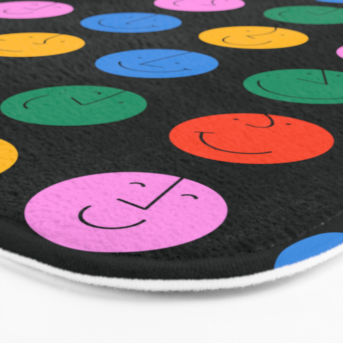Colorful diverse people face cartoon pattern Bath Mat Gallery Image 3