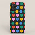 Colorful diverse people face cartoon pattern iPhone Case Gallery Image 1