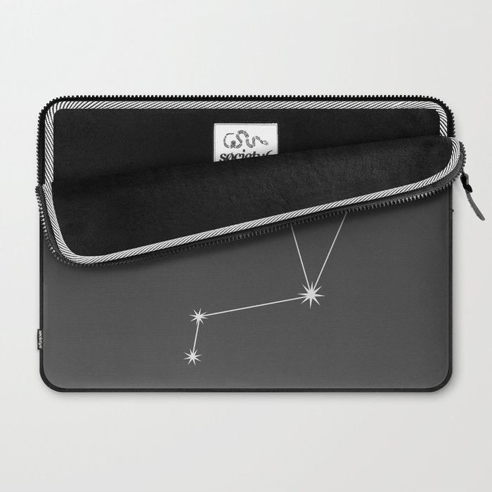 Libra Zodiac Star Constellation Line Art Grey Laptop Sleeve Gallery Image 2