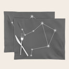 Libra Zodiac Star Constellation Line Art Grey Placemat Gallery Image 1
