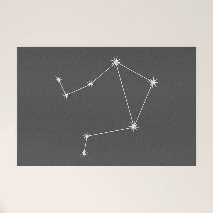 Libra Zodiac Star Constellation Line Art Grey Welcome Mat Gallery Image 1