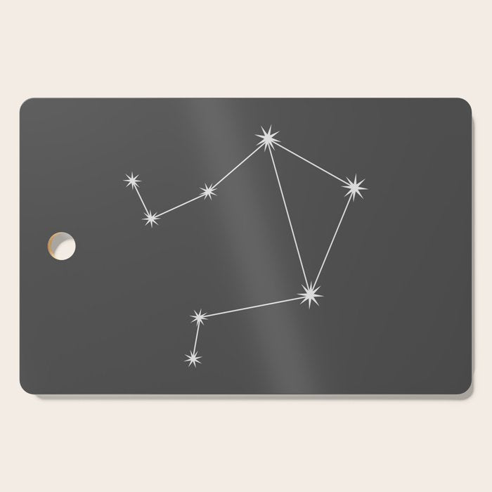 Libra Zodiac Star Constellation Line Art Grey Cutting Board Gallery Image 1