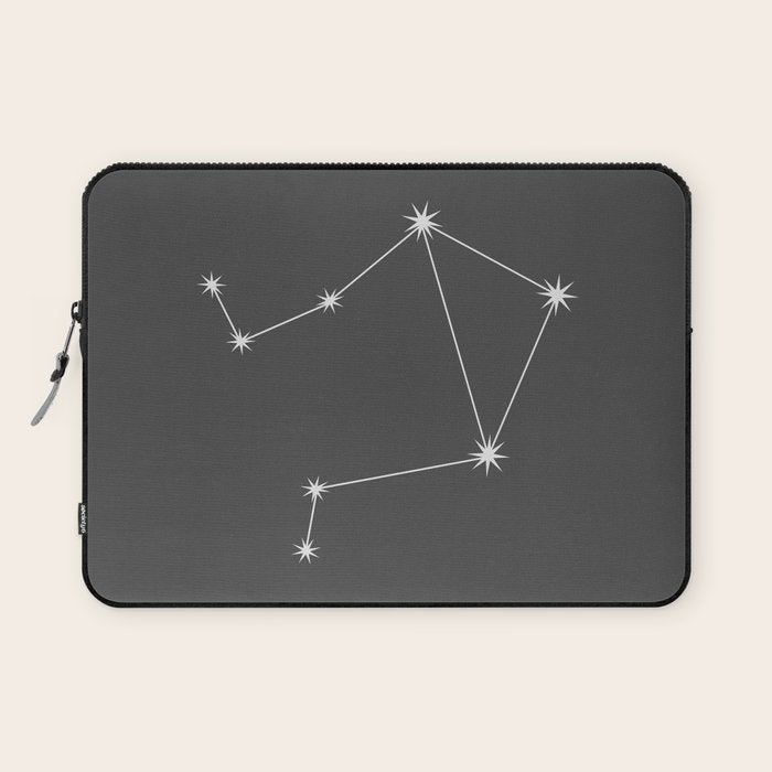 Libra Zodiac Star Constellation Line Art Grey Laptop Sleeve Gallery Image 1