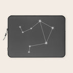 Libra Zodiac Star Constellation Line Art Grey Laptop Sleeve Gallery Image 1