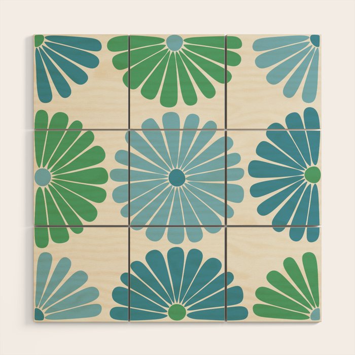Retro Summer Daisies VI Wood Wall Art Gallery Image 1