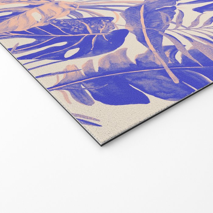 Blue and pink leafy jungle J Welcome Mat Gallery Image 2