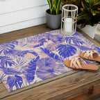 Blue and pink leafy jungle J Outdoor Rug Gallery Image 2