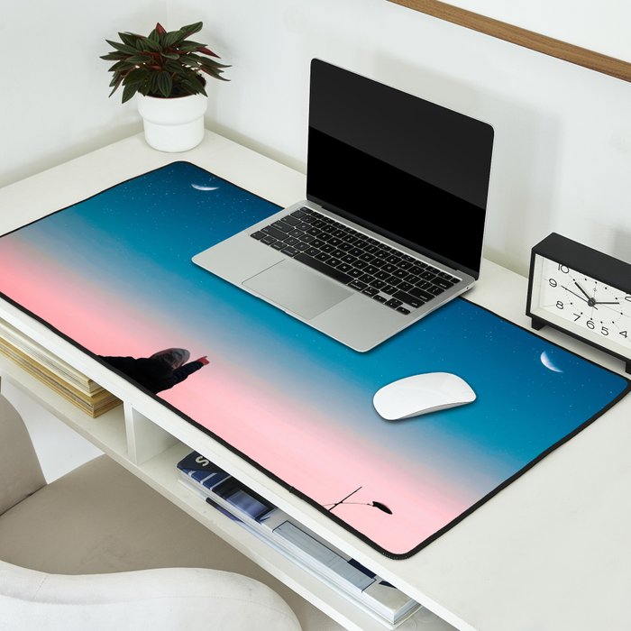 Phases of the moon color time-lapse photography - photographic art print Desk Mat Gallery Image 2