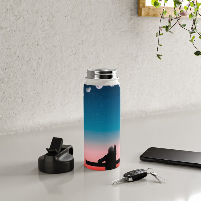 Phases of the moon color time-lapse photography - photographic art print Water Bottle Gallery Image 4