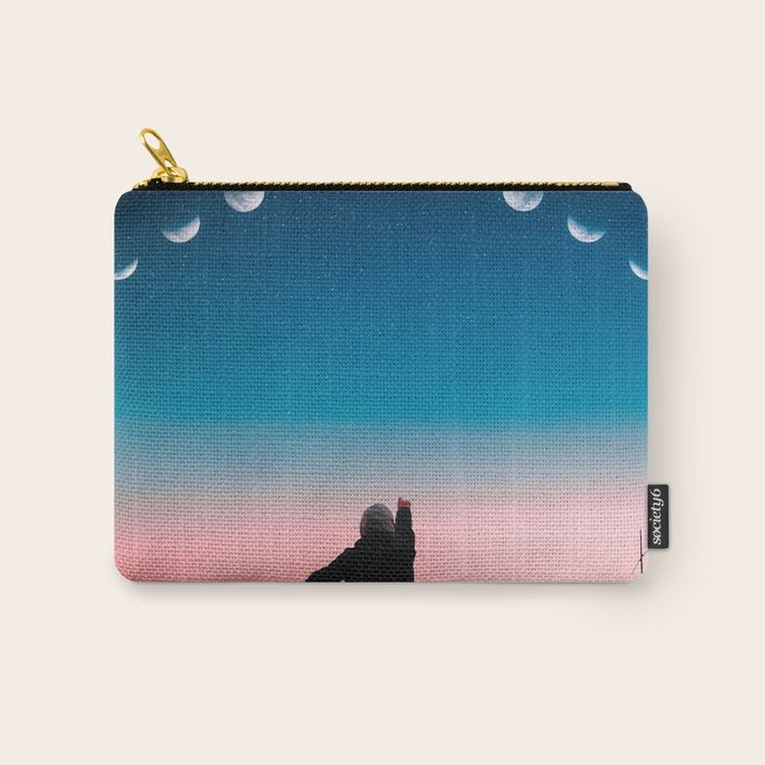 Phases of the moon color time-lapse photography - photographic art print Carry All Pouch Gallery Image 1