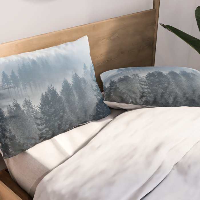 Forest Fog Mountain - Wanderlust Nature Photography Pillow Sham Gallery Image 2