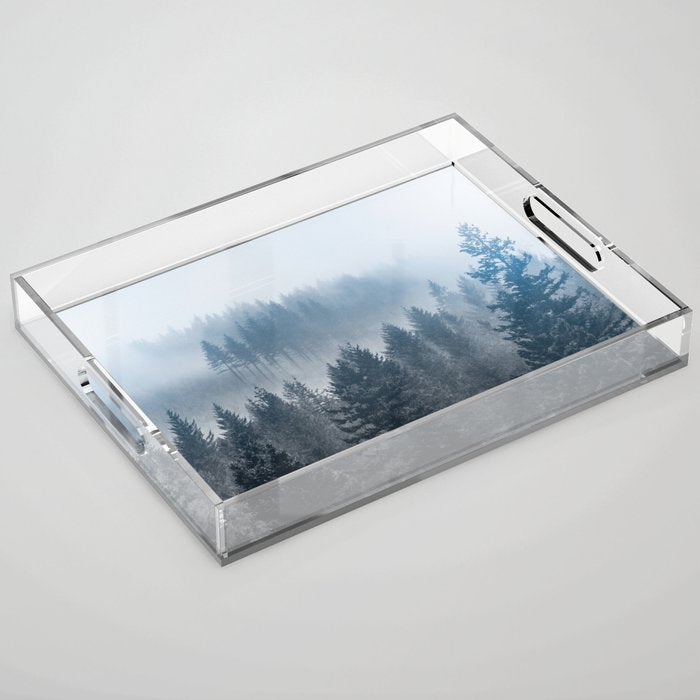 Forest Fog Mountain - Wanderlust Nature Photography Acrylic Tray Gallery Image 1