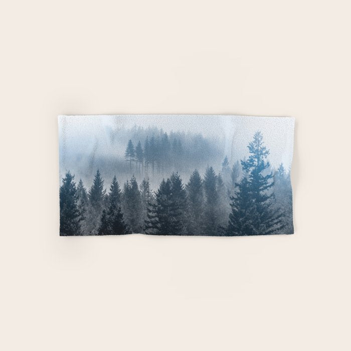 Forest Fog Mountain - Wanderlust Nature Photography Bath Towel Gallery Image 1