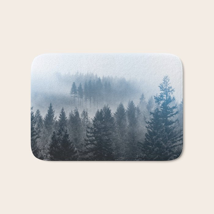 Forest Fog Mountain - Wanderlust Nature Photography Bath Mat Gallery Image 1