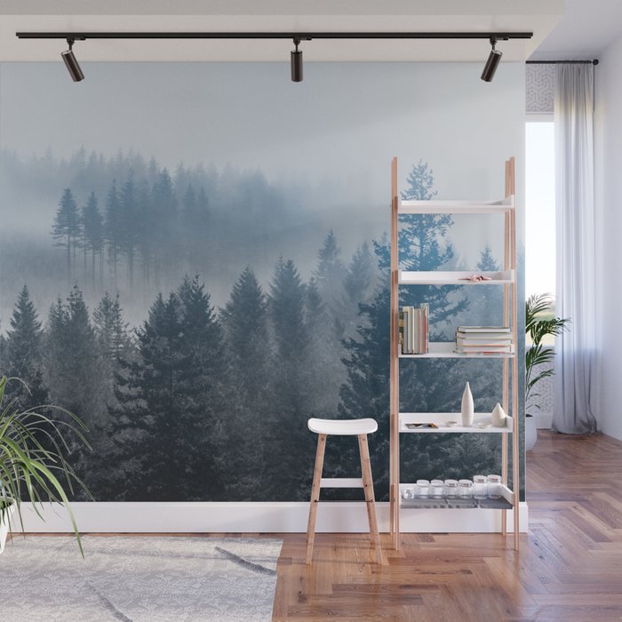 Forest Fog Mountain - Wanderlust Nature Photography Wall Mural Gallery Image 1