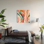 Colorgasmic Marble, Abstract Resin Fluid Painting, Contemporary Eclectic Agate, Bohemian Pink Blue Modern Boho Wood Wall Art Gallery Image 2