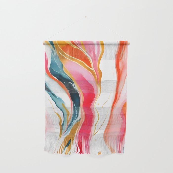 Colorgasmic Marble, Abstract Resin Fluid Painting, Contemporary Eclectic Agate, Bohemian Pink Blue Modern Boho Wall Hanging Gallery Image 1