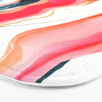 Colorgasmic Marble, Abstract Resin Fluid Painting, Contemporary Eclectic Agate, Bohemian Pink Blue Modern Boho Bath Mat Gallery Image 3