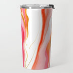 Colorgasmic Marble, Abstract Resin Fluid Painting, Contemporary Eclectic Agate, Bohemian Pink Blue Modern Boho Travel Mug Gallery Image 2