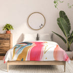 Colorgasmic Marble, Abstract Resin Fluid Painting, Contemporary Eclectic Agate, Bohemian Pink Blue Modern Boho Comforter Gallery Image 3