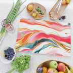 Colorgasmic Marble, Abstract Resin Fluid Painting, Contemporary Eclectic Agate, Bohemian Pink Blue Modern Boho Cutting Board Gallery Image 2