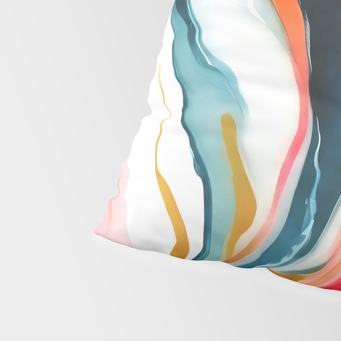 Colorgasmic Marble, Abstract Resin Fluid Painting, Contemporary Eclectic Agate, Bohemian Pink Blue Modern Boho Pillow Sham Gallery Image 4