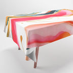 Colorgasmic Marble, Abstract Resin Fluid Painting, Contemporary Eclectic Agate, Bohemian Pink Blue Modern Boho Tablecloth Gallery Image 1